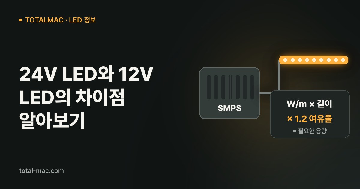 24V LED와 12V LED의 차이점 알아보기