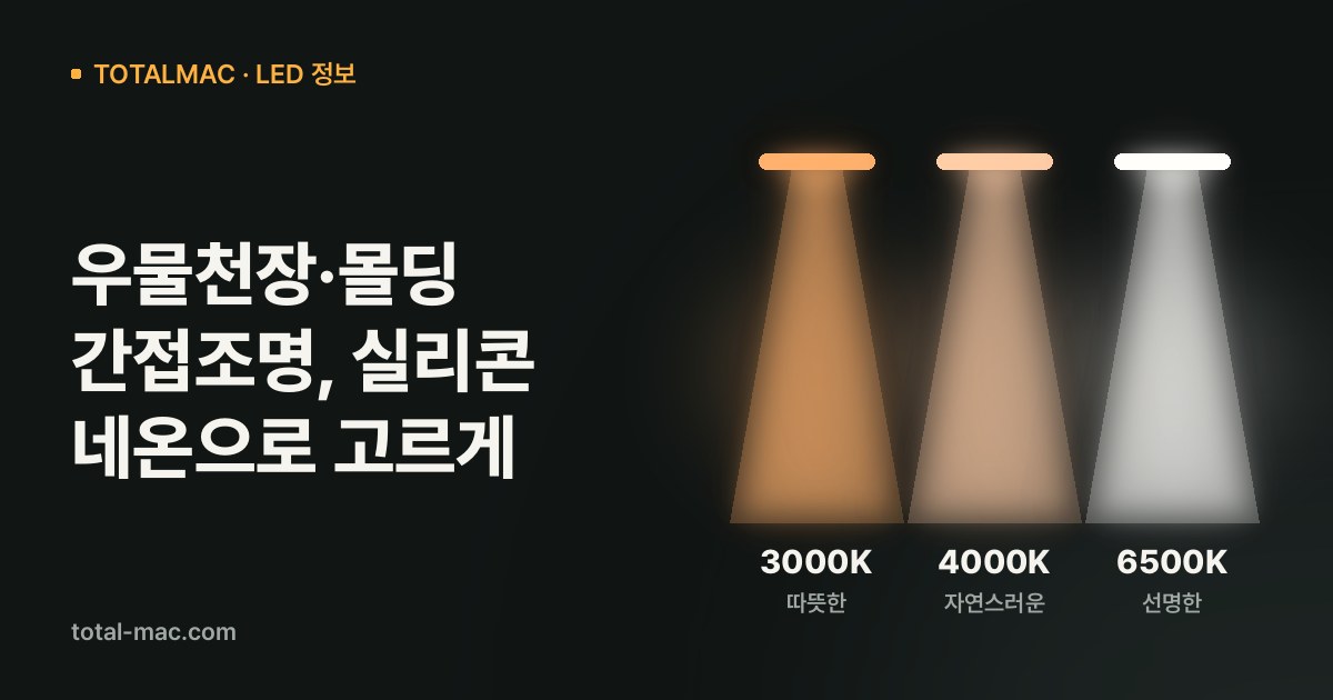 우물천장·몰딩 간접조명, 실리콘 네온으로 고르게
