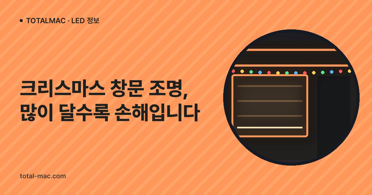 크리스마스 창문 조명, 많이 달수록 손해입니다