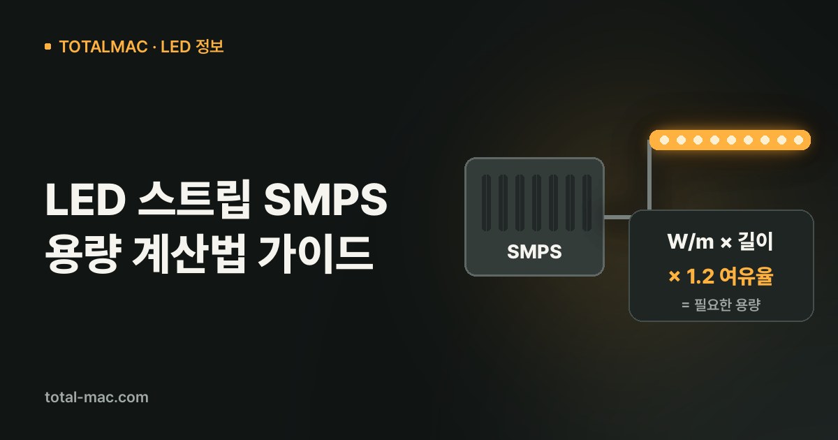 LED 스트립 SMPS 용량 계산법 가이드