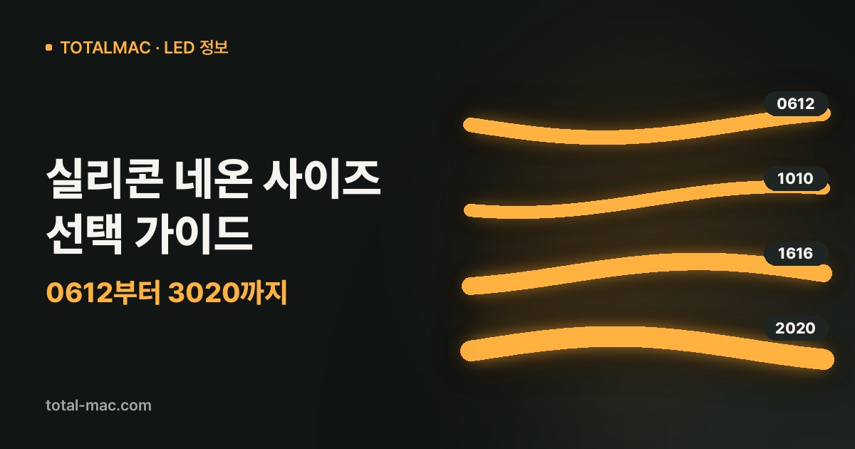 실리콘 네온 사이즈 선택 가이드: 0612부터 3020까지
